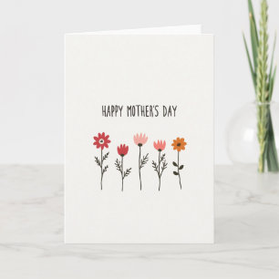 Tarjeta de felicitación floral de papel Kraft