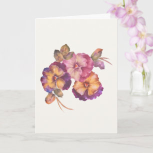 Tarjeta de Felicitación Floral de Pensamientos D