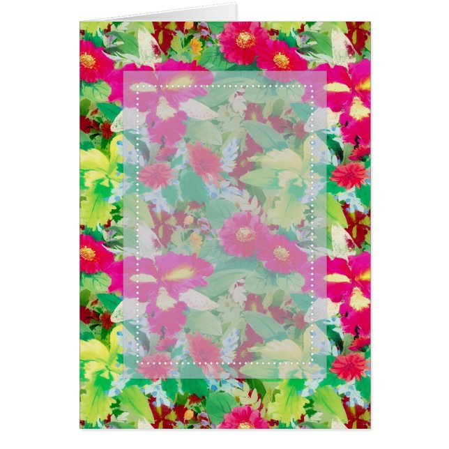 Tarjeta de felicitación floral de personalizable D (Frente)