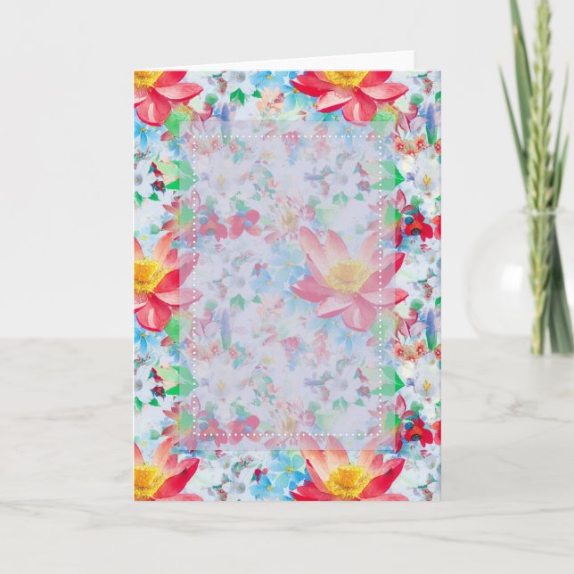 Tarjeta de felicitación floral de personalizable D (Anverso)