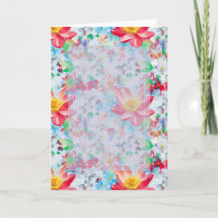 Tarjeta de felicitación floral de personalizable D