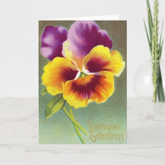 Tarjeta de felicitación floral del cumpleaños del (Anverso)