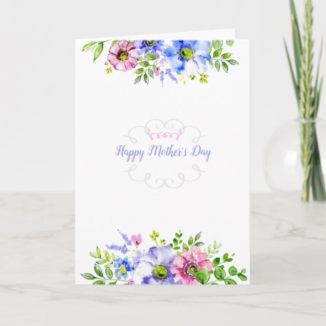 Tarjeta de felicitación floral del Día de la Madre (Anverso)
