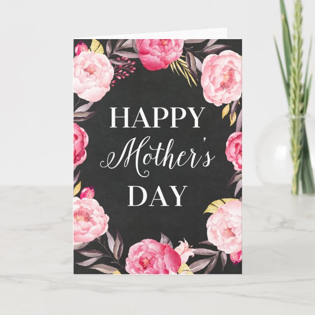 Tarjeta de felicitación floral del día de madre de (Anverso)