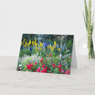 Tarjeta de felicitación floral del jardín inglés