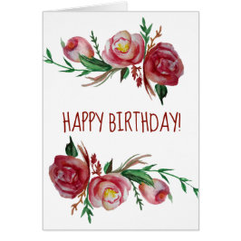 Tarjeta de felicitación Floral Happy Birthday