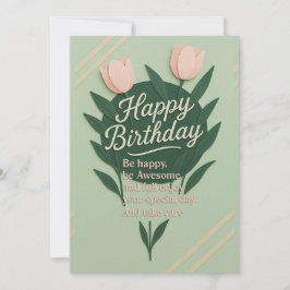 Tarjeta de felicitación Floral Happy Birthday