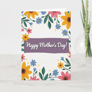 Tarjeta de felicitación floral mate
