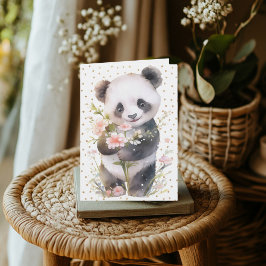 Tarjeta de felicitación Floral Panda