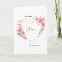 Tarjeta de felicitación floral para el corazón