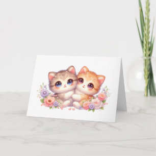 Tarjeta de felicitación floral pastel de compañero