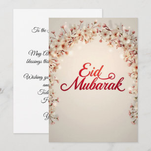 Tarjeta de felicitación floral personalizada Eid m