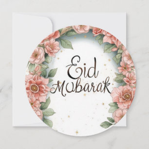 Tarjeta de felicitación floral personalizada Eid m