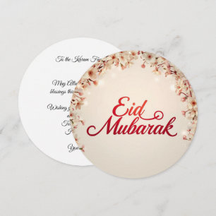 Tarjeta de felicitación floral personalizada Eid m