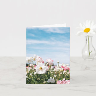 Tarjeta de felicitación floral plegada