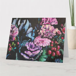 Tarjeta de felicitación floral plegada campestre