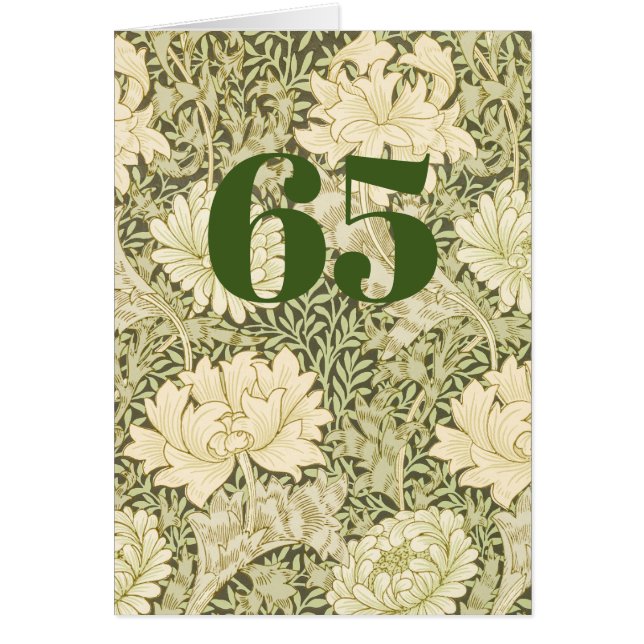 Tarjeta de felicitación floral plegada de cumpleañ (Frente)