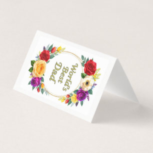 Tarjeta de felicitación floral plegada del mejor p