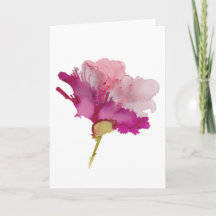 Tarjeta de felicitación floral rosa abstracta herm