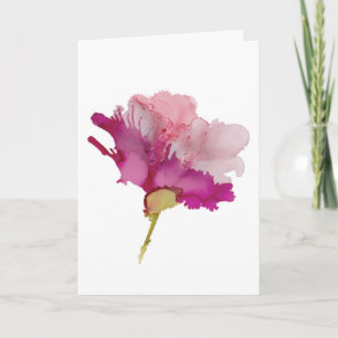 Tarjeta de felicitación floral rosa abstracta herm