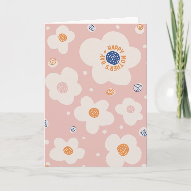 Tarjeta de felicitación floral simple del día de l (Anverso)