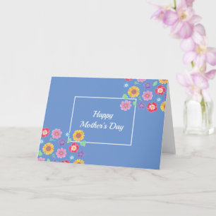 Tarjeta de felicitación floral simple doblada / Dí