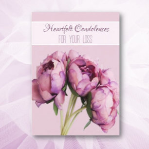 Tarjeta de felicitación floral suave Condolencias 