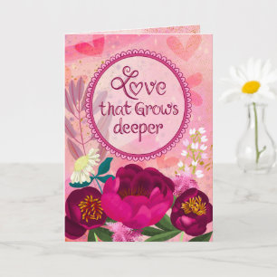 Tarjeta de felicitación floral temperamental de am