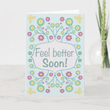 Tarjeta de felicitación floral y verde suave para