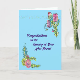 Tarjeta de Felicitación Florista Nuevo