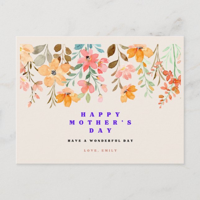 Tarjeta de felicitación Flowers Happy Mothers Day (Anverso)