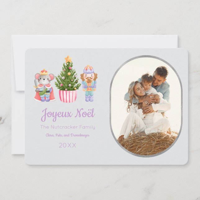 Tarjeta de felicitación fotográfica Nutcracker Joy (Anverso)