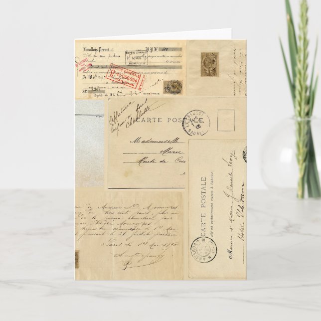Tarjeta de felicitación francesa de la postal del (Anverso)