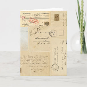 Tarjeta de felicitación francesa de la postal del