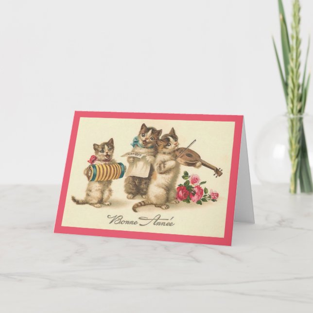 Tarjeta de felicitación francesa del Año Nuevo de (Anverso)