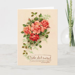 Tarjeta de felicitación francesa del día de madre