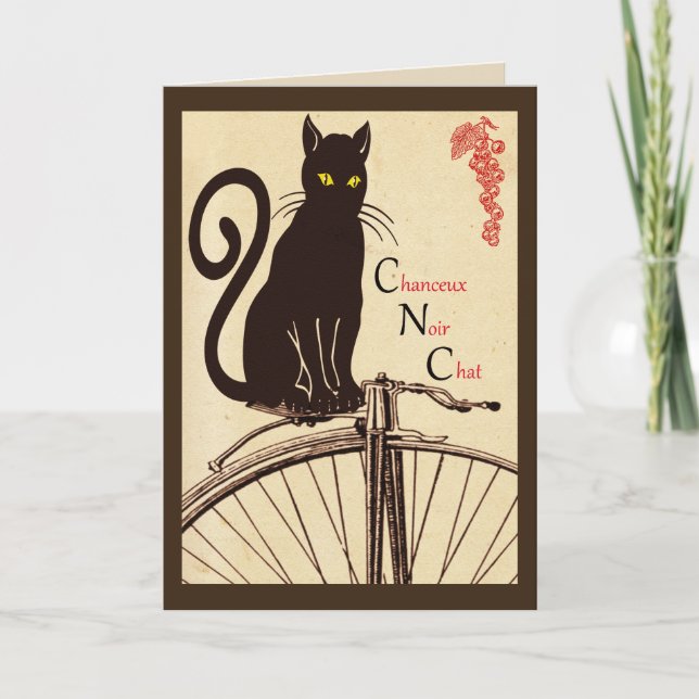 Tarjeta de felicitación francesa del gato (Anverso)
