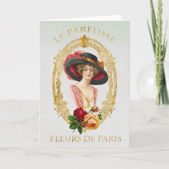 Tarjeta de felicitación francesa del vintage (Anverso)