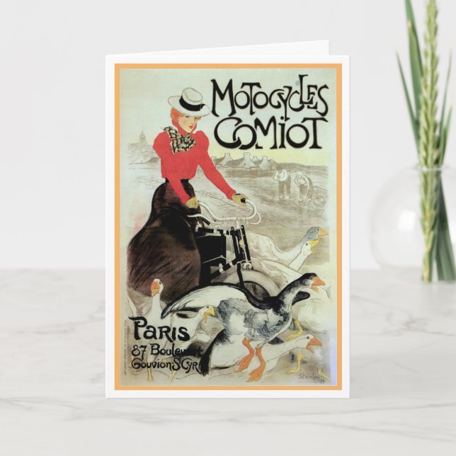 TARJETA DE FELICITACIÓN FRANCESA DEL VINTAGE (Anverso)