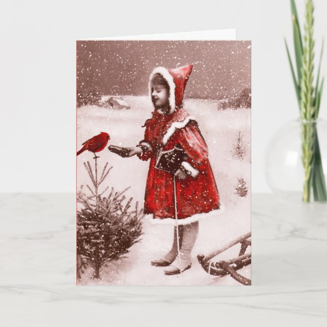 Tarjeta de felicitación francesa del vintage (Anverso)