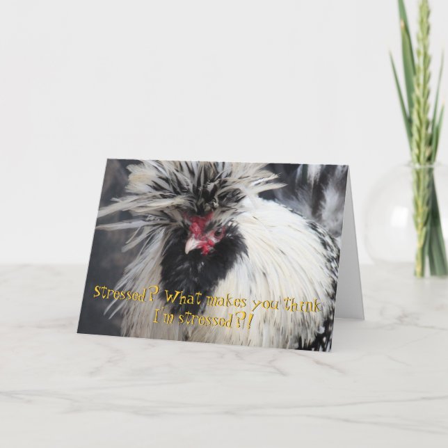 Tarjeta de felicitación Frazzled del pollo (Anverso)