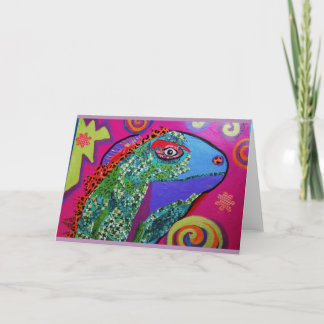 Tarjeta de felicitación fresca del lagarto