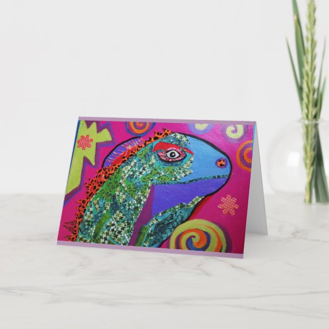 Tarjeta de felicitación fresca del lagarto (Anverso)