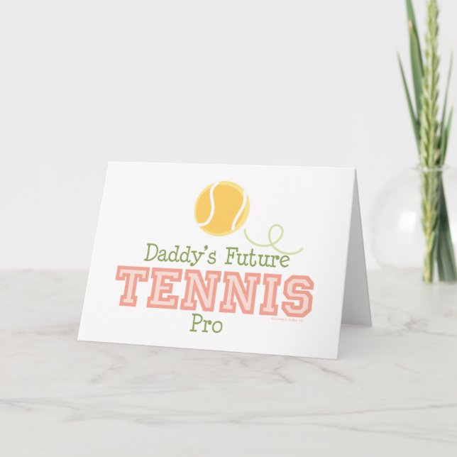 Tarjeta de felicitación futura del tenis del papá (Anverso)