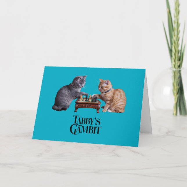 Tarjeta de felicitación Gambito de Tabby linda (Anverso)