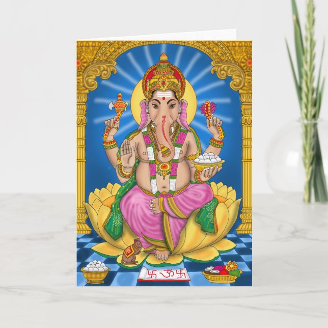 Tarjeta de felicitación Ganesha (Anverso)