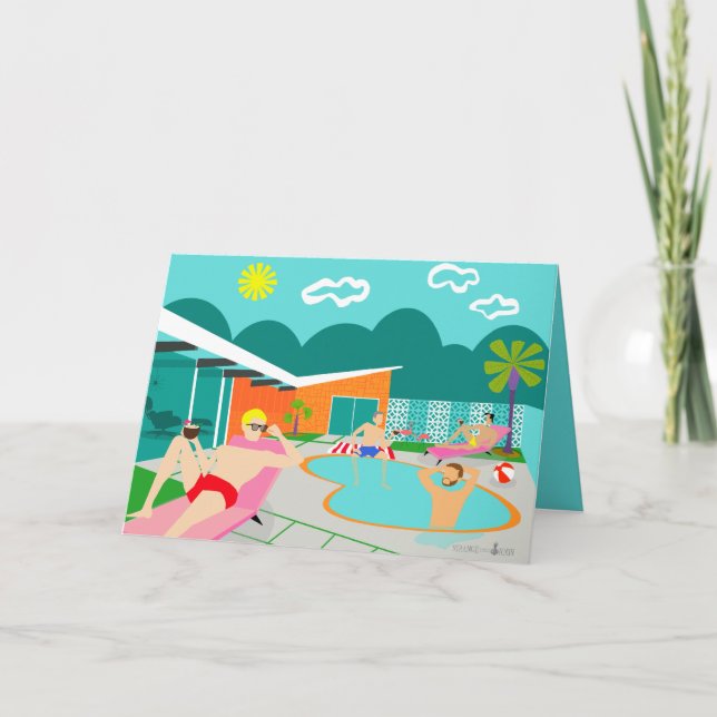 Tarjeta de felicitación gay retra de la fiesta en (Anverso)