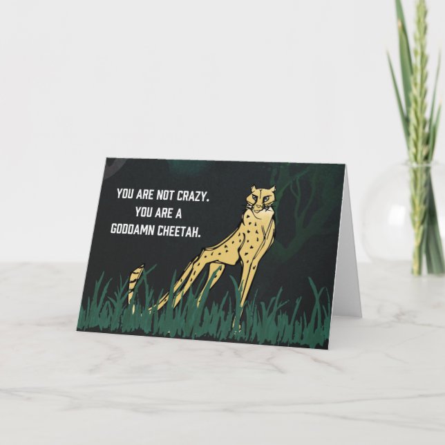 Tarjeta de felicitación GD Cheetah Untamed (Anverso)