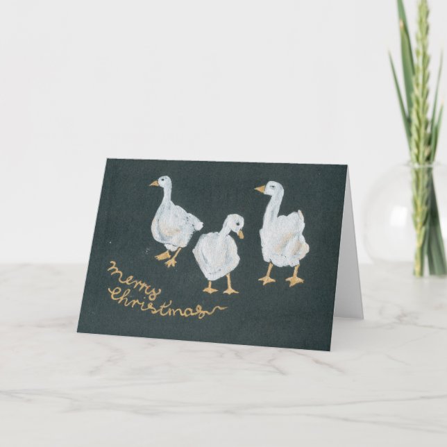Tarjeta de felicitación Geese para navidades (Anverso)