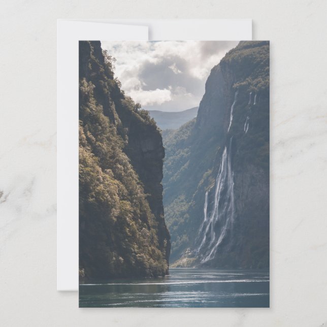 Tarjeta de felicitación Geirangerfjord Noruega (Anverso)